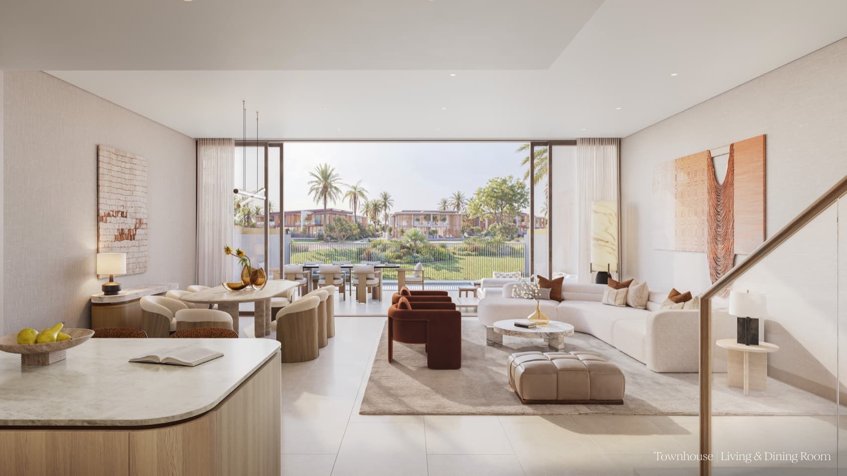 Townhouse · living & dining — Bay Estate, Dubai Islands